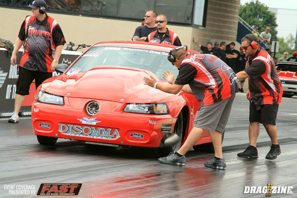 Manny Buginga went A to B improving his time to a 4.54 at 165 in his Disomma powered Bruder Bros. tuned Mustang.