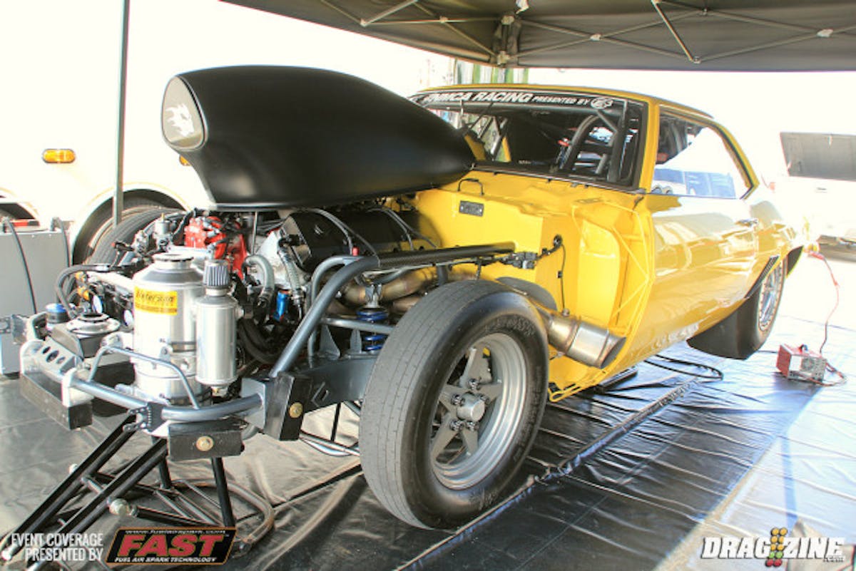 Josh Ritli also runs in Nostalgia Pro Street with a new combination machined by Tommy Dixon this weekend. He made a couple of horsepower only passes to shake the car down and will be turning on the nitrous for round one eliminations. He took some time off after losing an engine back in 2014 and lives just a few miles away from here so came out for what is basically a test session. “ I gotta give Joe Bucaro a shout out for some help this weekend loaning me a battery and some other parts today.” - Josh Ritli