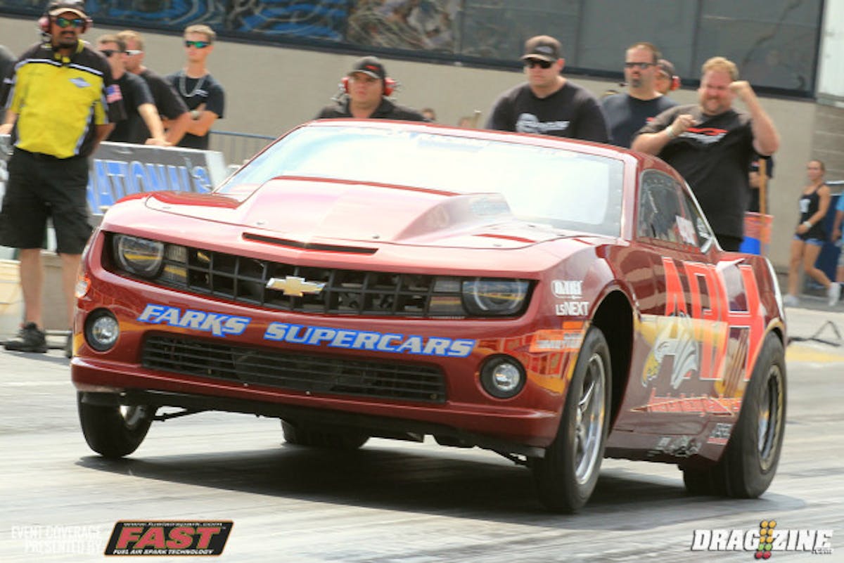 The American Racing Headers/Farks Supercars Camao advanced over Rodney Massingale with a 7.55 at 182. He will have lane choice over Erik Kenward in Xtreme Street.