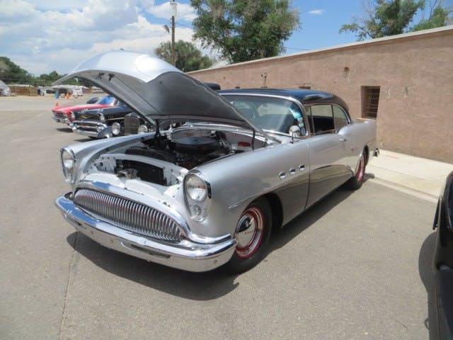 Big ol' Buick parked on the fairground's Main Street.