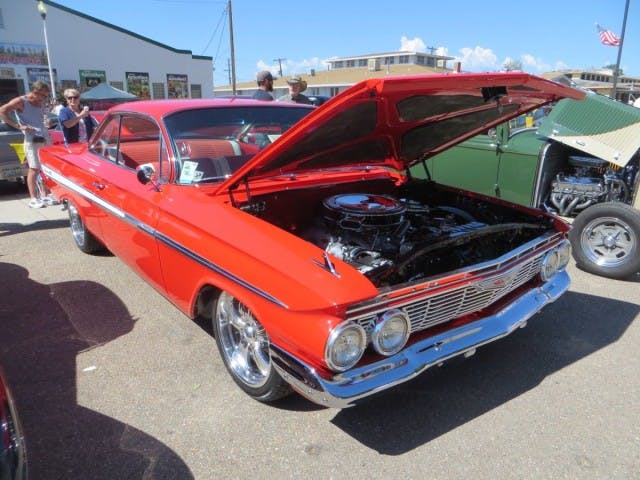 Denny Day of Wakeeny, Kansas, 1961 Chevy Impala two door hardtop,Stunning Red 