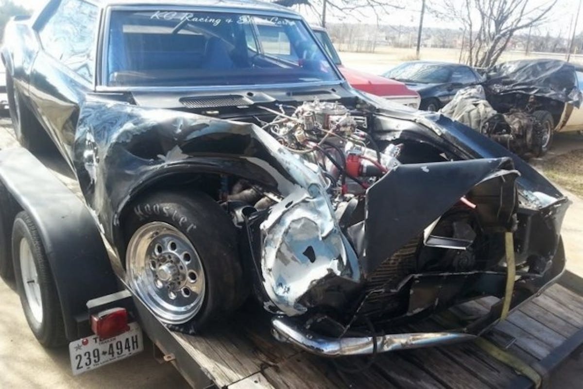 This was he result of a Cash Days crash when another car came over into Keith's lane, causing both cars to hit a tree and light pole, and wind up in a ditch. Thanks to good friends, Keith's Camaro was back together in six weeks.