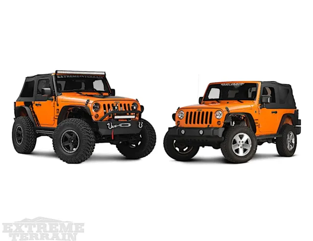 Before (right) and after (left) show the extreme transformation of Officer Dorman's Jeep.