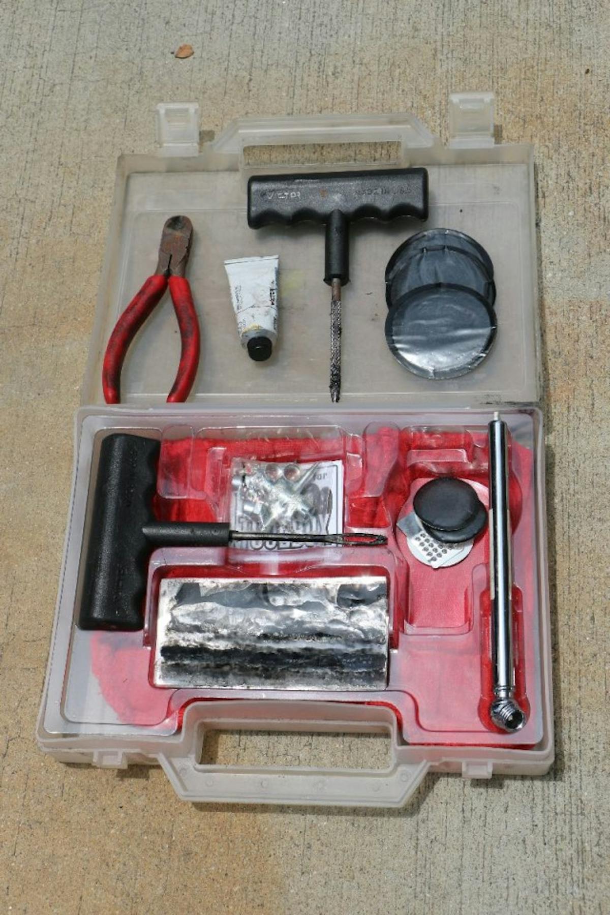 There are lots of tire plug kits on the market. A self-contained kit that fits into a nice spot in your Jeep can save a lot of trouble when the need arises. This kit fits great in the rear storage cubby in a JK.