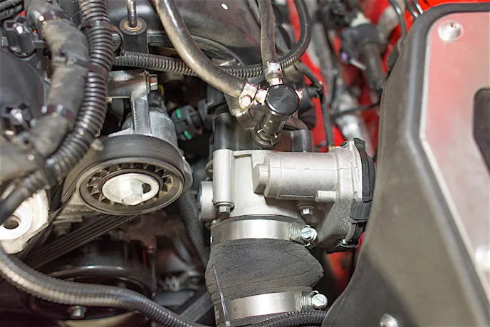 Another underlying issue for us was cold weather performance. While Project 5-liter Eater doesn’t get out much in the winter, there are still a few trips that are necessary in the cold months, and we didn’t want to freeze our collective assets off all in the name of performance. While fuel economy isn’t always at the forefront of our minds, we also were curious if operating the car at this much lower of a temperature would be detrimental to the engine’s burn characteristics, causing a somewhat rich running condition and killing our fuel economy.