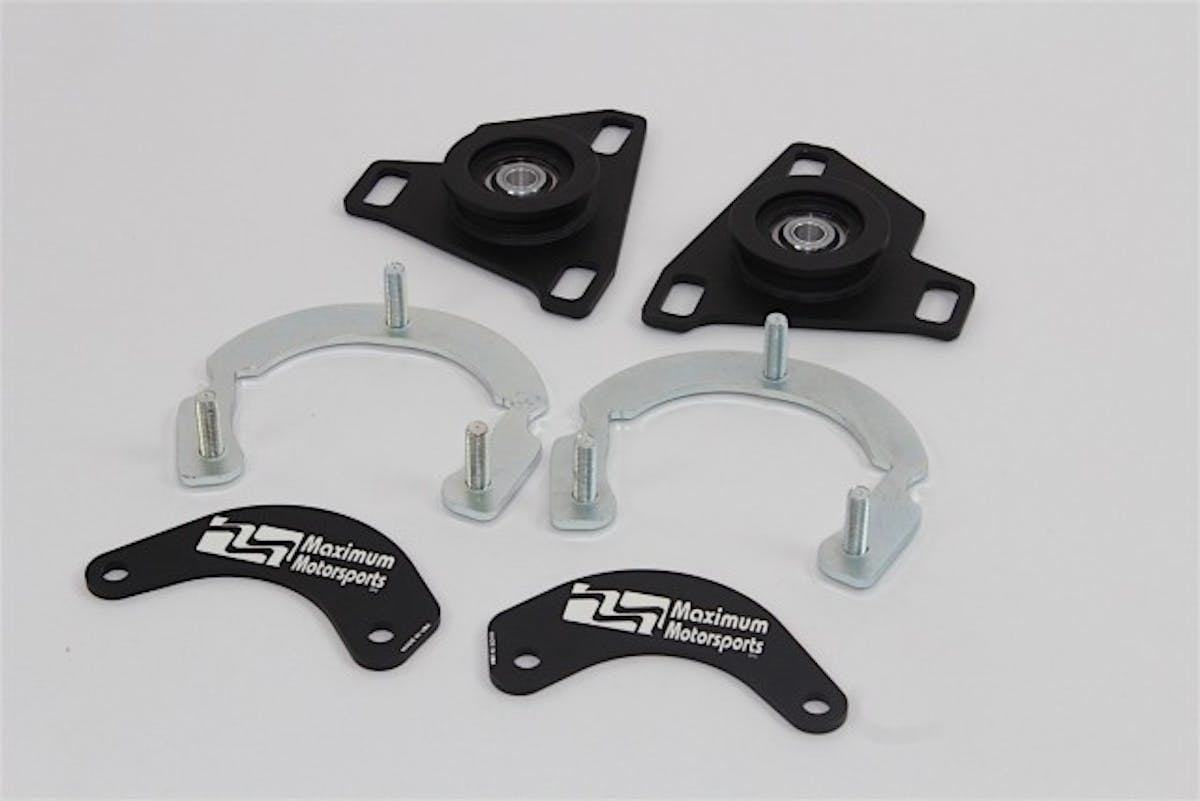 When you lower a car from factory stock settings, you change the suspension's geometry, which in turn affects how the suspension functions on a fundamental level. Getting the caster and camber settings back into spec is important if you want your suspension to provide improved handling and even tread wear, and that's why these adjustable caster camber plates are a vital part of the equation.