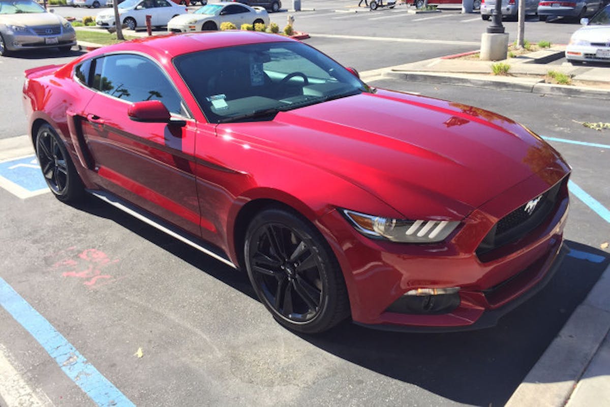 Our guinea pig is a 2015 Mustang EcoBoost on stock Performance Pack suspension, measuring at 28-inches in height at all four corners.