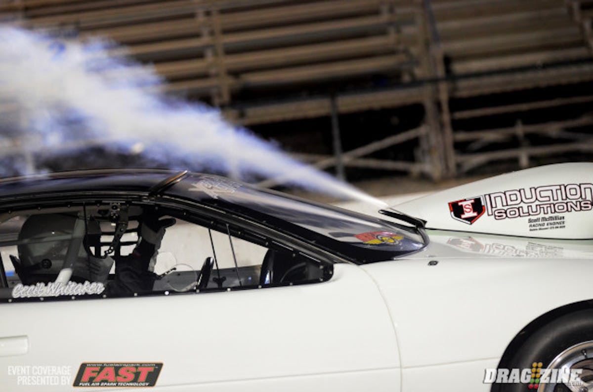 Cecil Whitaker parked his Induction Solutions nitrous-fed '99 Camaro atop the 275 Radial field in the opening session with a 4.57. Earl Stanley, who almost didn't get to make a run when his car lost fire in the beams, rolled to a 4.63 to take over second.