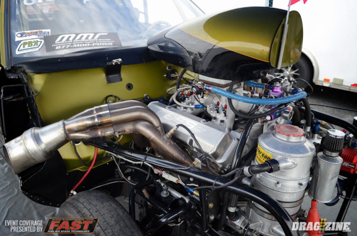 Colorado native Krusty Ramsey missed last's night qualifying rounds in Outlaw 8.5/MX235, but as a former champion of this race and a runner-up last year, he's unlikely to have much trouble finding himself a solid spot in the qualifying order tonight. Ramsey, whose Malibu is powered by a "327-inch" (or so he calls it) BES small-block with a FastLane nitrous direct port setup, has been a quick as 4.70 on the little tires, and with the track working well for the skinny-tire guys thus far, look for him to jump into the .70s tonight with the frontrunners.