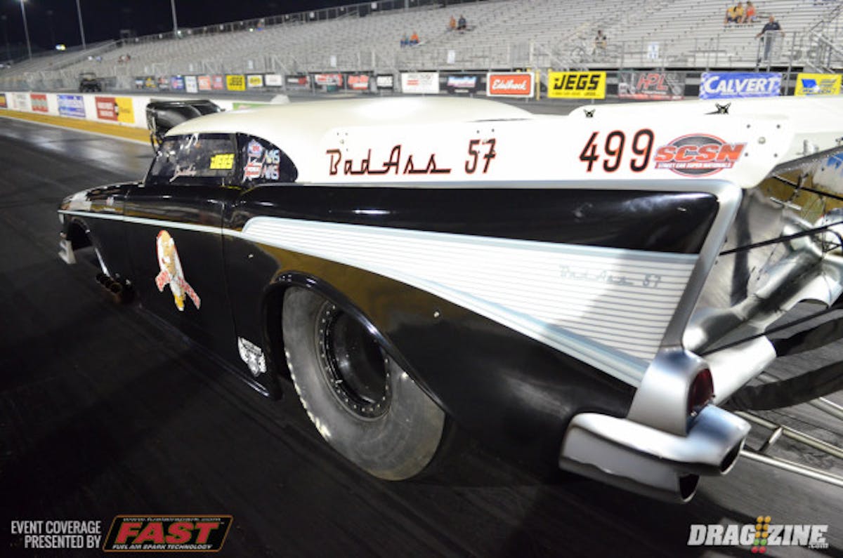 Brandon Lewis knocked off Duane Rister in the second round of Outlaw Pro Mod in a 3.71 to 3.76 matchup and will get the honor of taking on (and having lane choice over) Jason Scruggs in the finale.