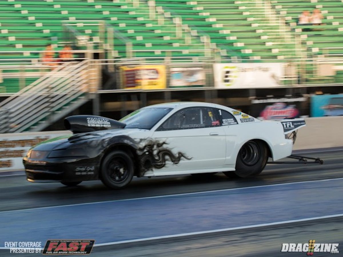 Joe Bucaro kicked off his Nitrous Pro Street victory tour by running his best time of the weekend with a booming 7.41 pass in round number two.