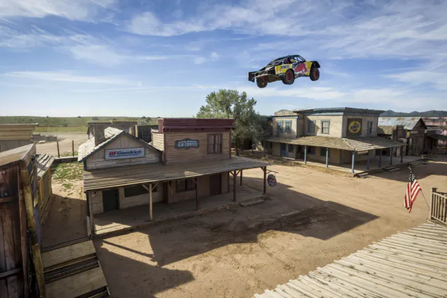 Bryce Menzies jumps at Red Bull New Frontier at Bonanza Creek Ranch in Santa Fe, New Mexico, USA on 25 August 2016.