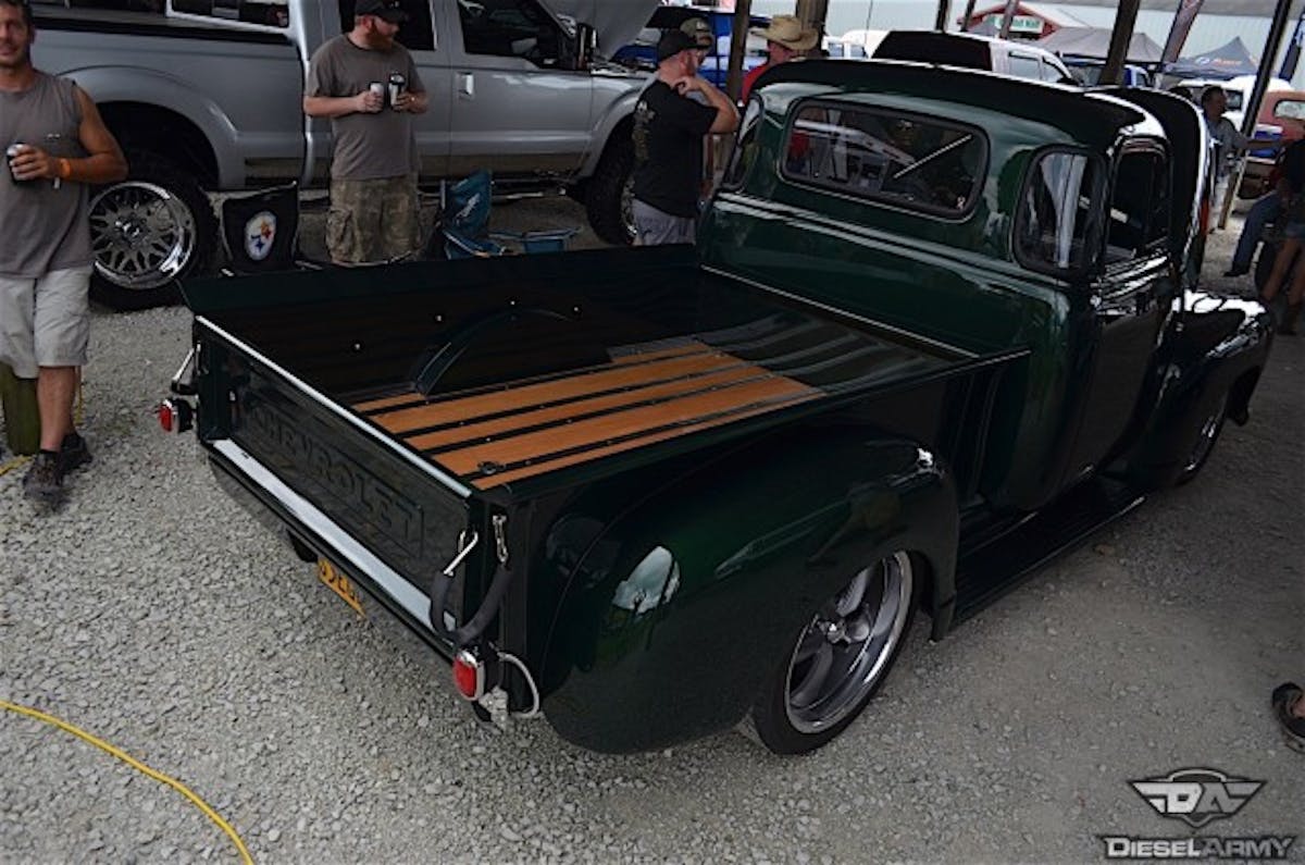 A friend of Jeremy's works at a sawmill, and made the custom wooden planks used in the bed of the Chevy.