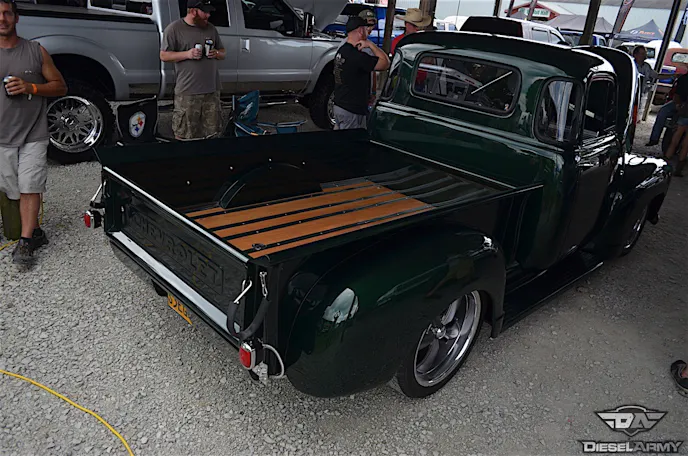 A friend of Jeremy's works at a sawmill, and made the custom wooden planks used in the bed of the Chevy.