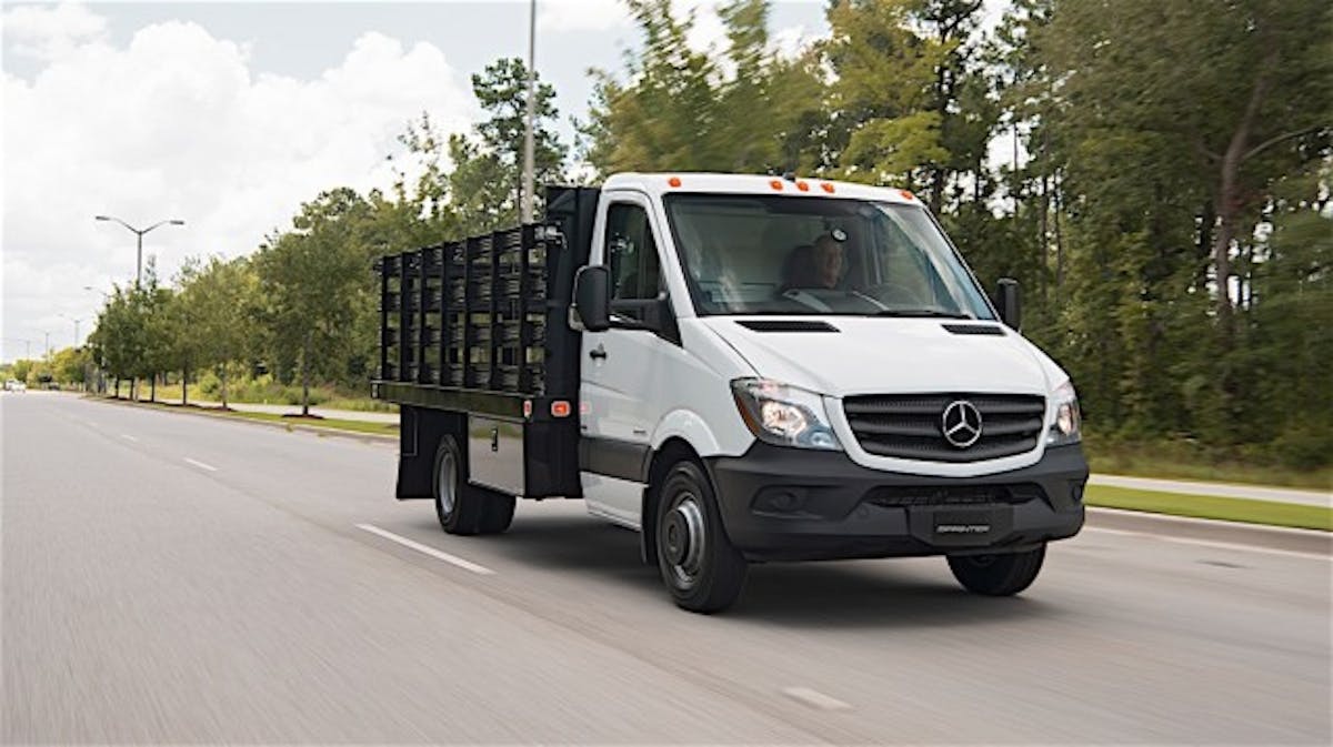 The Sprinter is available in a variety of bodies, including a stake-side suitable for farm use.