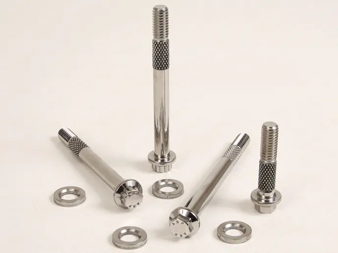 Like the OE starter bolts, these starter bolts from ARP have a specific shank diameter and knurling to help position the starter, and keep it from moving when torque is applied.
