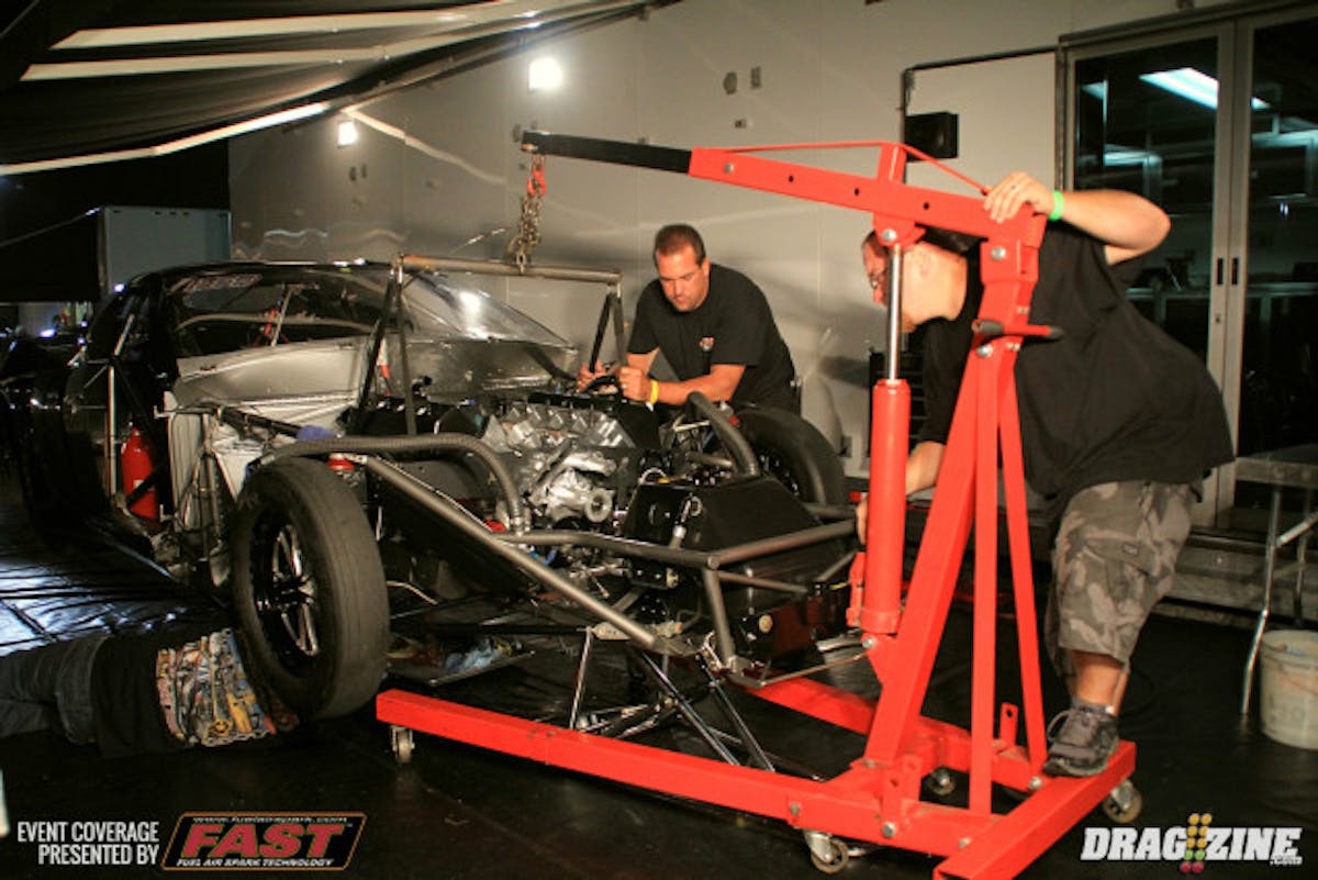 Michael Decker had trouble last night losing a connecting rod in the OL 10.5 Decker Salvage Corvette.  The team was preparing to install another engine into the car but has not made the decision to race their Vette or the Camaro still in the trailer. Plans include making laps on both cars today as of Thursday night so we will see what bears out today.