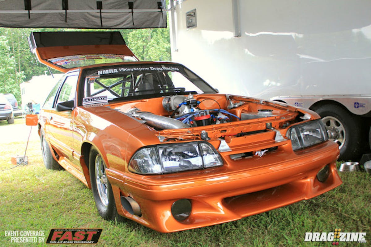 NMRA Renegade racer Adam Arndt is here running Ultra 275 this weekend though has struggled getting staying hooked up with the added horsepower due to a cylinder head change to be more competitive in Ultra 275 here this weekend. The car has been 4.80's in NMRA trim and he will be looking to improve on that dipping in the .70's.