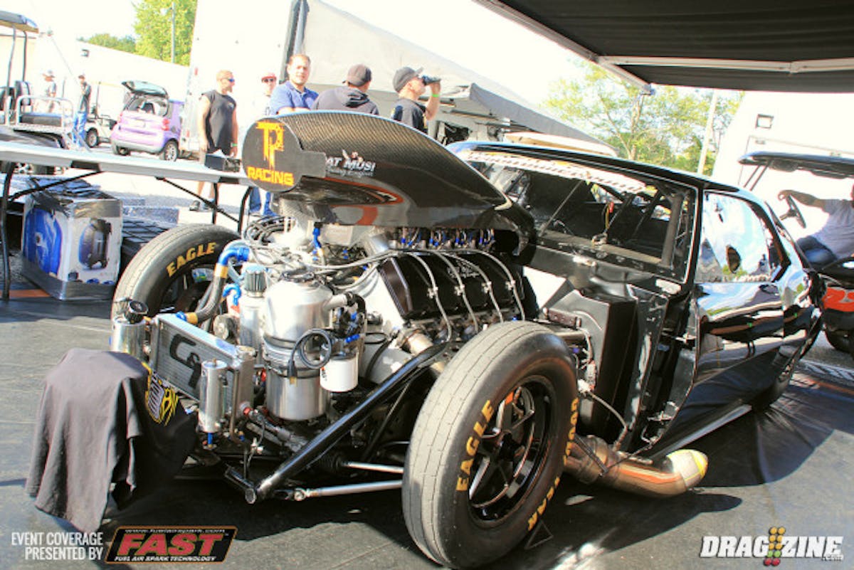 Outlaw 10.5 number two qualifier Jerry Mitrovic is partnered in the car with Phil Sliskovic. The Camaro was built by LJ and Joe Vanoverbeek based on Jerry's desings. Mitrovic said they are going number one in class tonight with the Musi powered Camaro.