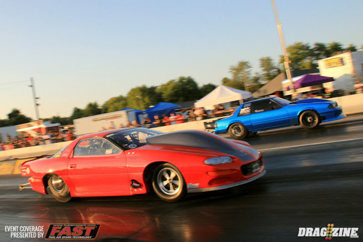 Nick Agostino left first against Shawn Ayers in Fletcher Cox's Mustang who had a .058 which would have been plenty going by previous round performance. Cox lost traction though and wasn't able to recover allowing Agostino to to take the round to face off with Jerry Mitrovic in the semi final.