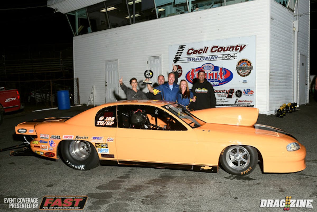 Mike Gerber and Steve Dooley faced off in the Top Sportsman final. Gerber put up a 4.480 on a 4.44 dial while Dooley's 5.947 was just under his dial ending his day in the Final.