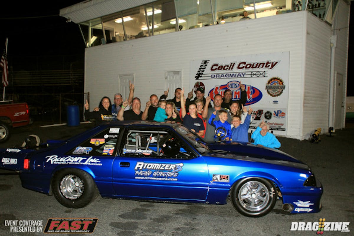 The  X275 final would be a familiar exorcise with a match between Rich Bruder and Ron Rhodes. Bruder would be dead late with a .223  reaction time. Rhodes would card a .025 but strike the tires at the hit while Bruder went down the track with a 4.440 at 162 MPH earning the class win.