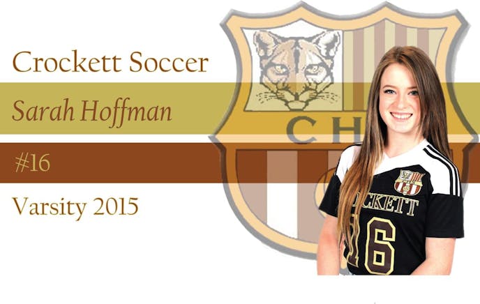 Sarah’s 2015 Crockett High Soccer ID.