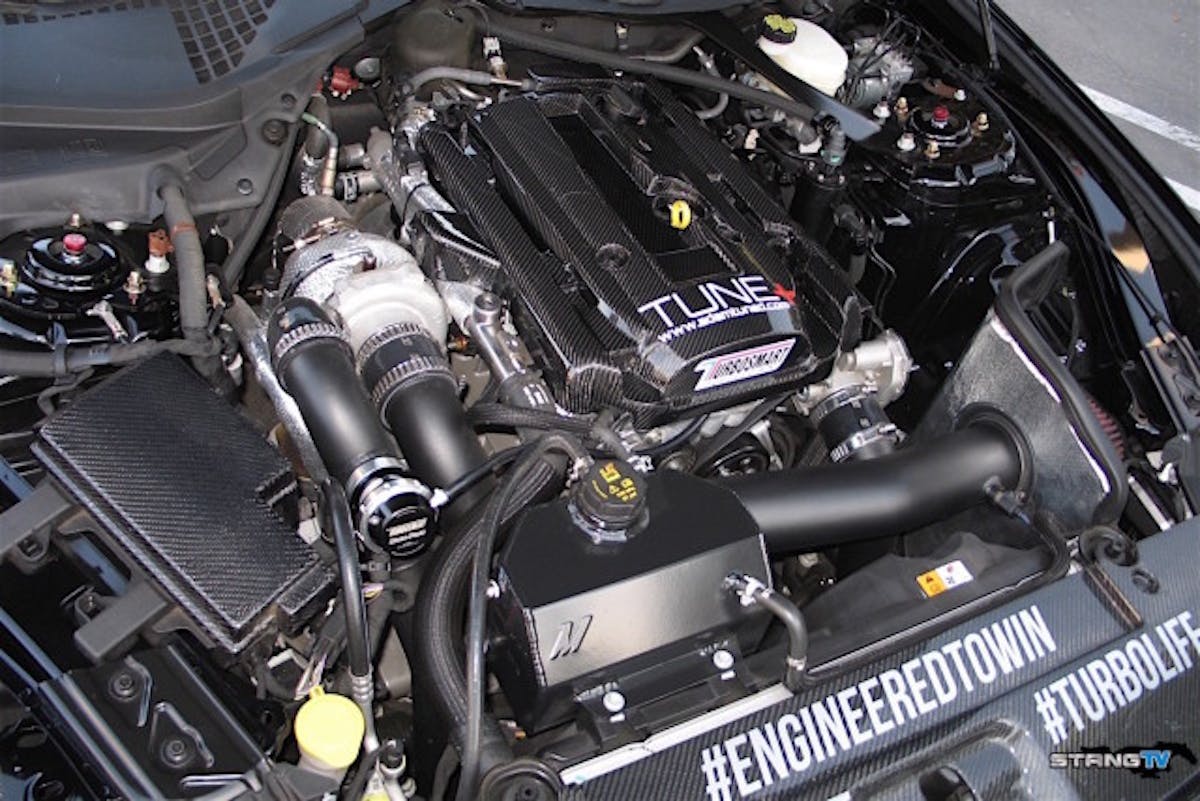 In the engine compartment, a turbine heat shield was fabbed up using DCI XT5000 material and any hoses and wires around the turbo area were wrapped using DCI Thermashield.