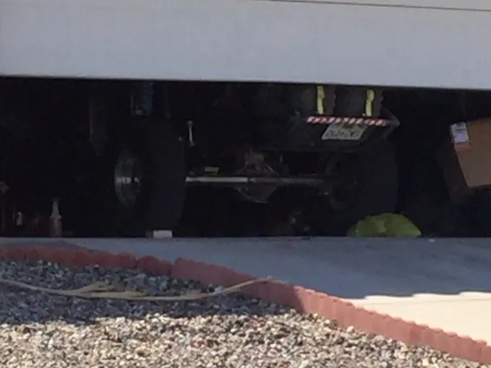 Miraculously, someone was able to tell that this was in fact Dylan's truck, despite poor visibility.