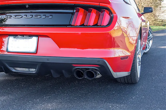 The previously installed ROUSH Performance axle-back exhaust was our only exhaust modification prior.