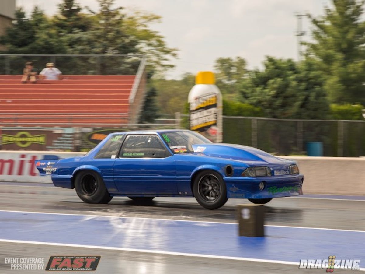 Josh Klugger is running in Outlaw Limited Street this weekend with his Radial vs World Mustang. In the first round of qualifying Klugger was able to run a 4.33 and that was good enough to secure the number two spot.