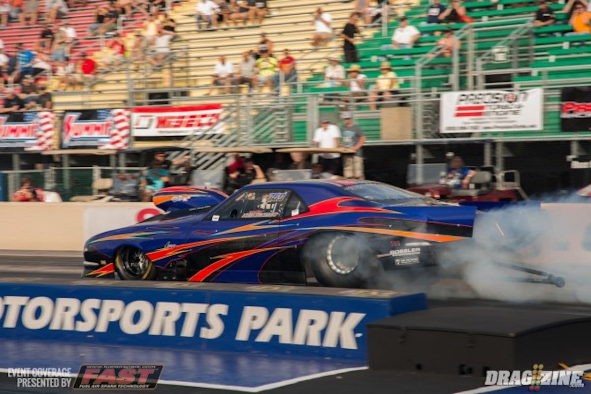 John DeCerbo took his nitrous-fed 1968 Camaro to the second spot in Outlaw Pro Mod with a very clean 5.92 pass at over 241 mph. 