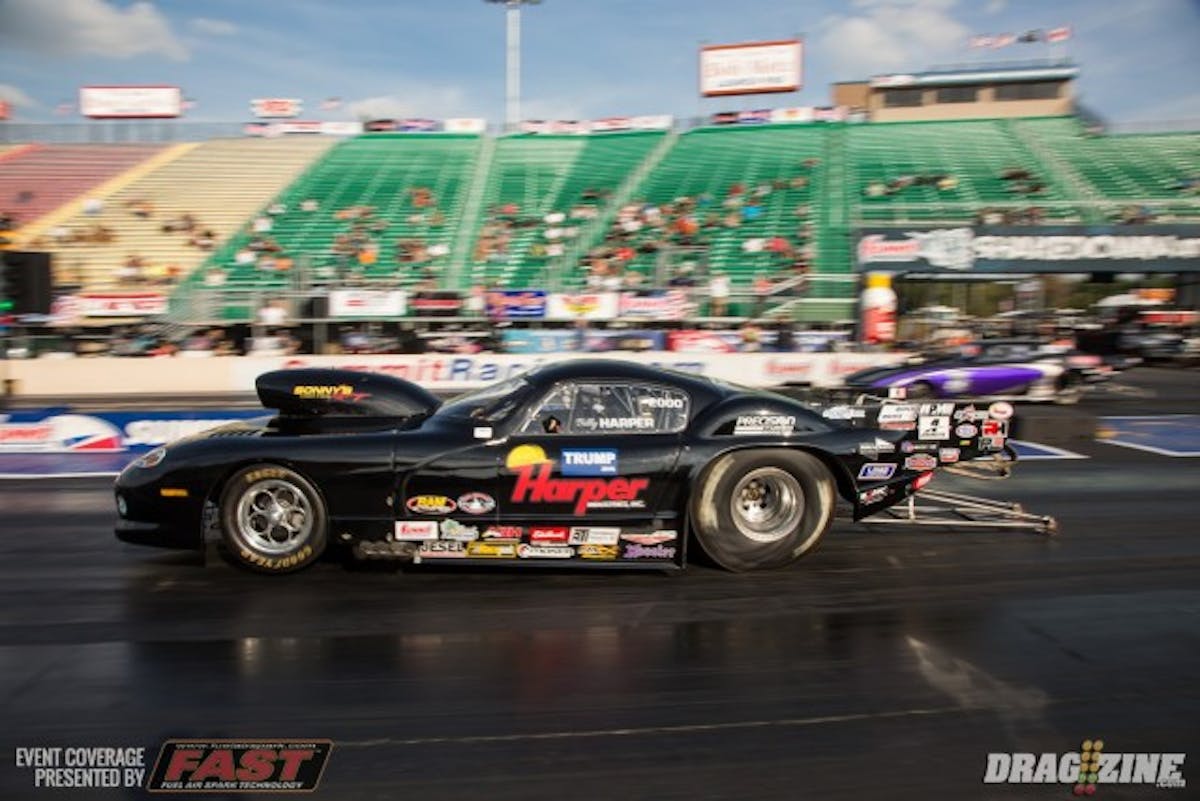 Billy Harper is making his first appearance in some time at Summit Motorsports Park count this weekend. In the first session of Outlaw Pro Mod Harper went right to the top spot with an effortless 5.90 pass at over 245 mph