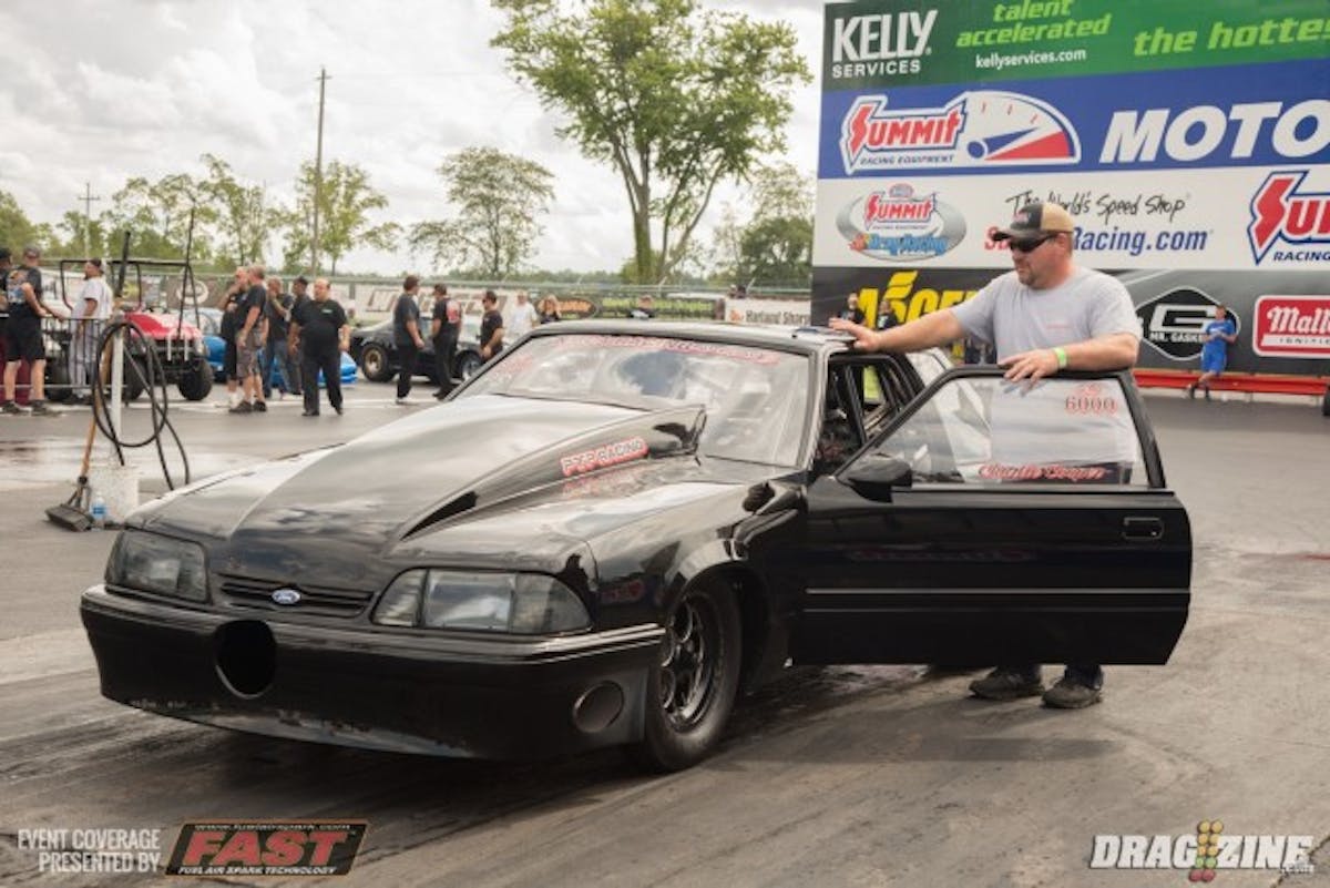 Charlie Cooper was able to pick up some ET in the first round of Pro Street on his bye run. Cooper qualified number two with a 4.55 and was able to rip off a 4.49 on his single pass. 