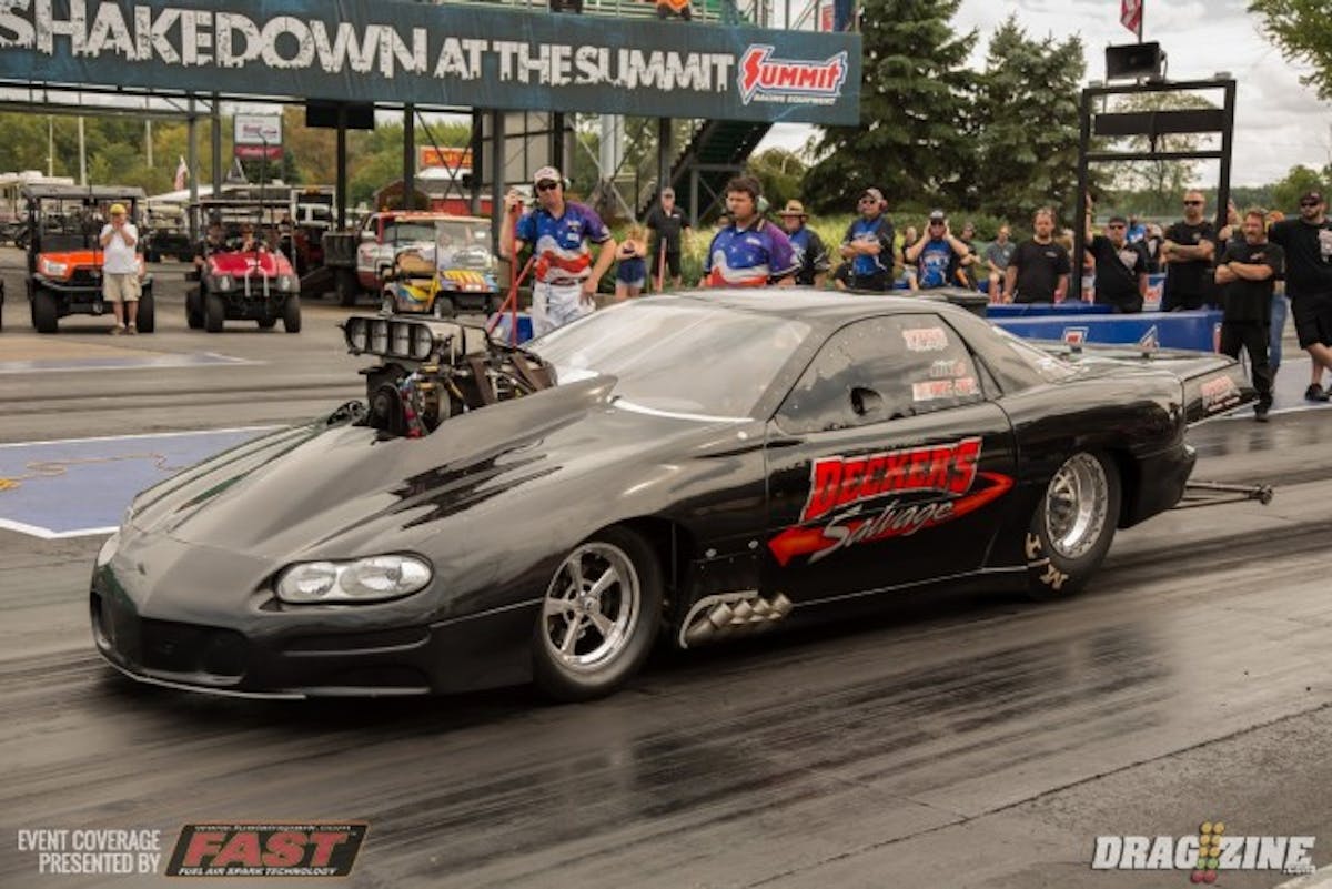 Mike Decker Jr. picked up the pace in round one of Outlaw 10.5 with a booming 4.09 at 189 mph. That ET puts Decker right in the mix with Sliskovic and Agostino who both ran in the 4.0 range in qualifying. 