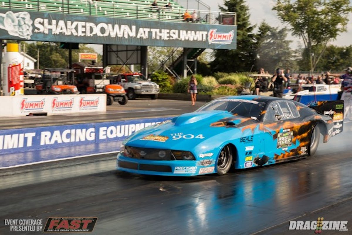 Kevin Fiscus took out number one qualifier Don Walsh Jr. when Walsh’s Olds struck the tires just before the 60 foot cone. 