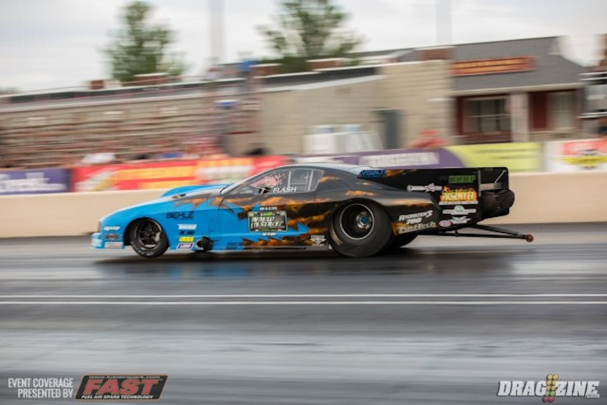 In the Outlaw Pro Mod Final Kevin Fiscus proved that consistency is what really wins championships. Throughout the day he was able to make run after run, and in the final he made a clean 5.97 pass as Salemi went up in smoke before the 60 foot mark. 