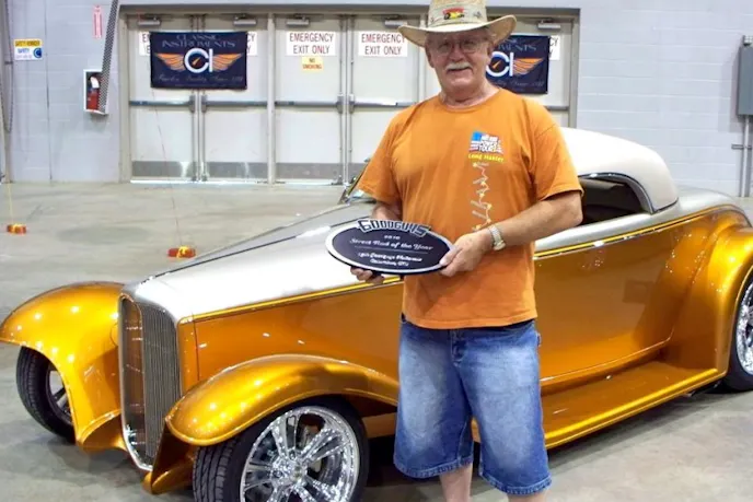 Jerry Magnuson, the creator and designer of the famous Magnuson Supercharger owned this sleek 1932 Muroc roadster designed by The Official Chip Foose. Named "Magnatude," it was handcrafted by Marcel and crowned Street Rod Of The Year at the Goodguys 13th PPG Nationals in 2010. Magnuson passed away of cancer in March 2015. He left an indelible legacy in his wake.