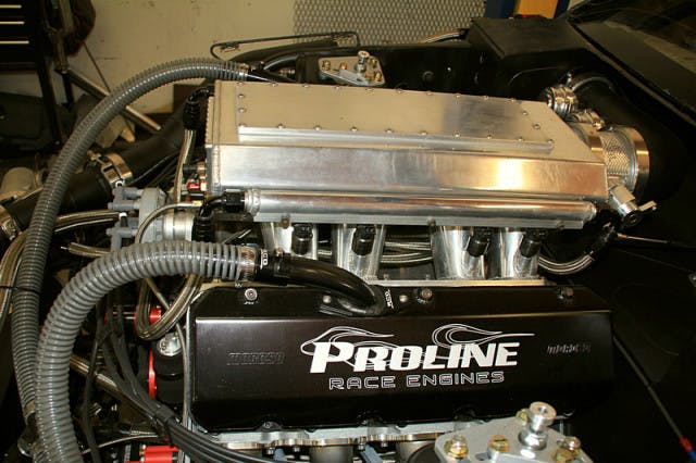 A Pro Line Racing 632 cubic in bullet sits between the frame rails. Topped off with Brodix 14.5 degree heads this monster makes plenty of steam to get the job done with an eye towards reliability.