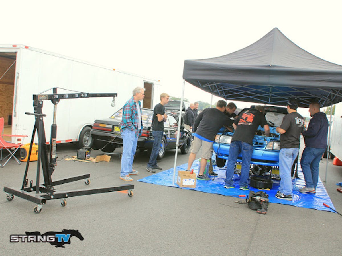 Nate Stymiest is competitor in Coyote Stock and he found some bearing material in the oil doing a change here in Bowling Green. The crew is pulling the engine for a further inspection and potential repair. Barring that Stymiest has an option for a loaner for the weekend from another racer in class.  We will check on Nate later to see if they are able to repair the engine and compete this weekend.