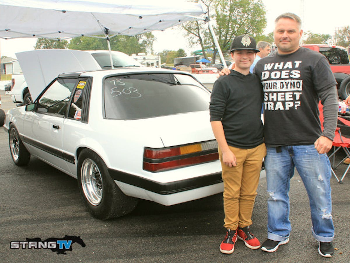 Larry Barringer from Stretched Out Customs in Texas runs this clean 1986 Fox Body with a mild build Coyote swap and a single 80 MM turbo in True Street. This is the debut event for the new car which he tested to an easy 8.94 here during Thursday's test session. Last year here at the finals he was the center of some controversy in the class due to his exhaust but this car is legal front to back and designed more as a driver than a race car.