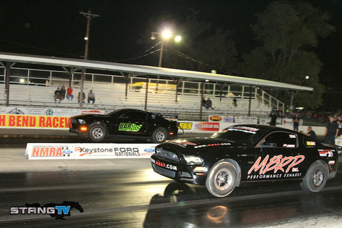 In the Henchman Racing Turbo Coyote Shootout it would be Bret Stabler and Justin Jordan in the finals. Stabler was number one qualifier and set low ET in eliminations with a 4.931 at 147 in a round two win over Jacobs. Jordan slipped the tires a bit on his semi final single giving up lane choice to Stabler who had run a  4.946 at 148. When the tree went green in the final it would Jordan away first when he needed it the most with an .060 reaction,his best against an opponent on the day, to Stabler's .122. At the stripe it was Jordan in the MPBR sponsored car scoring his first four second pass with a 4.994 at 145.88 to Stabler's game 5.008 at 145.97.