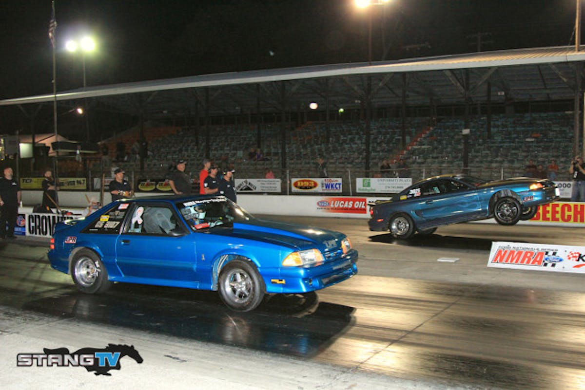 Race Pages Coyote Stock had an eighteen car field Darin Hendricks earning top qualifier and his final round opponent Shane Stymiest earning fourth spot. Hendricks ran a pair of 10.31's in round two and three eliminations with Stymiest having the ET advantage in eliminations running a string of 10.20's and lane choice going into the final. Hendricks would get away first with a .032 light but couldn't quite hold off Stymiest's 10.236 with his 10.341 even with a slightly better MPH.