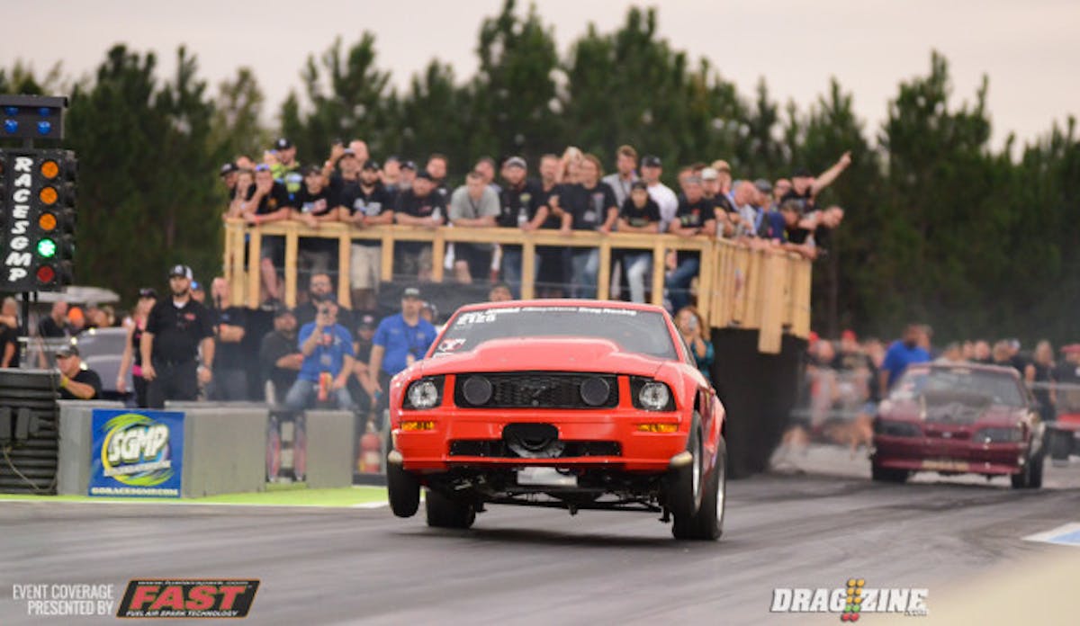 Valerie Clements, making her debut in Ultra Street this weekend, had the front end WAY up in the air on her first qualifying hit this evening.