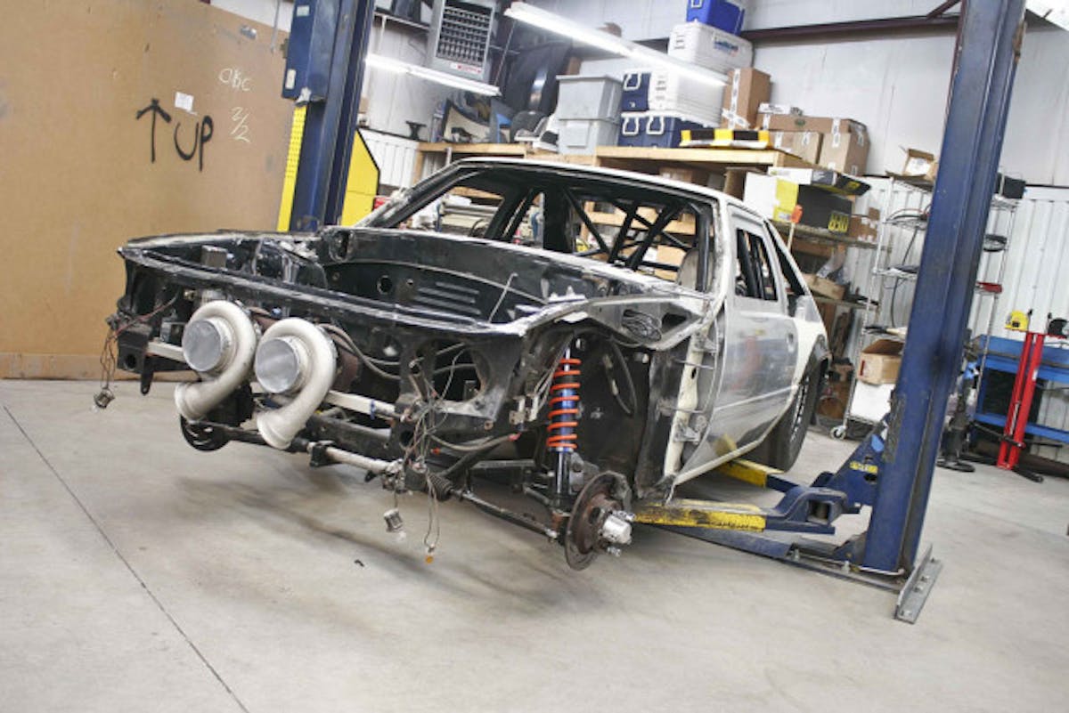 The Mike Duffy started working on the shortly before Justin "Big Chief" Shearer's violent crash. Once that happened, the project went from a simply backhalf job to an entirely new chassis.