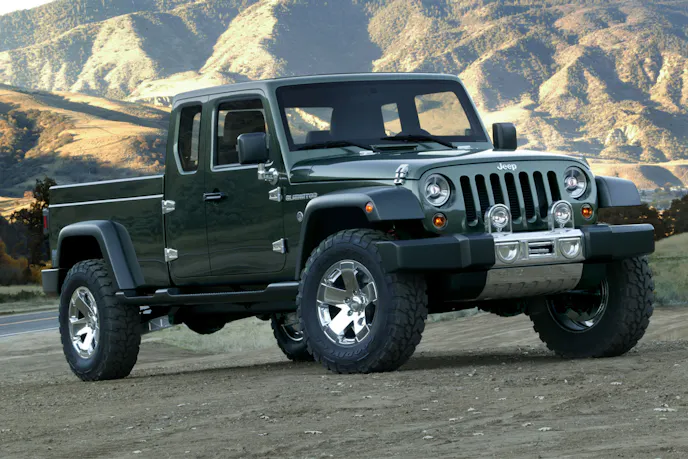 The Jeep Gladiator concept debuted in 2005 and was a significant preview to the JK Wrangler.