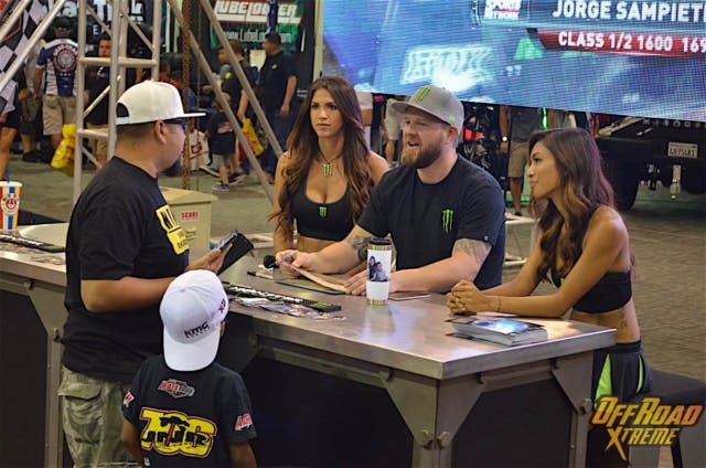 Drivers like BJ Baldwin come out to the exhibit to sign autographs for local fans.