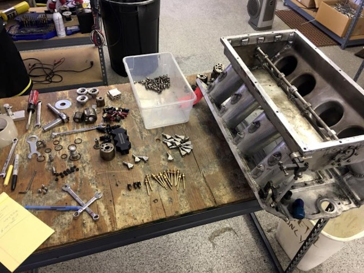 To properly flow an existing nitrous system, John and his team first disassemble everything down to the jets, to ensure it's plumbed properly and there are no obstructions or other weirdness going on.