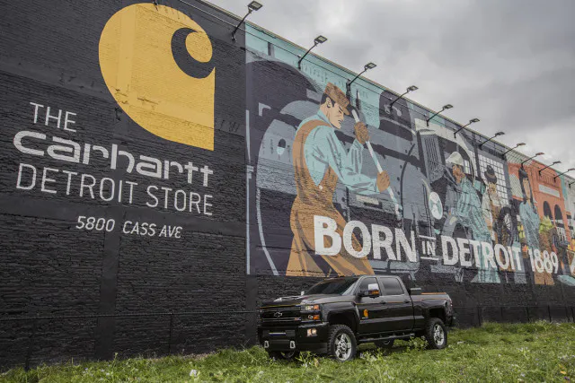 The 2017 Silverado 2500HD Carhartt concept vehicle is a truck built to tackle the toughest jobs while integrating the rugged aesthetics of hard-working lifestyles, reflected in the resiliency and versatility of the iconic work jackets.