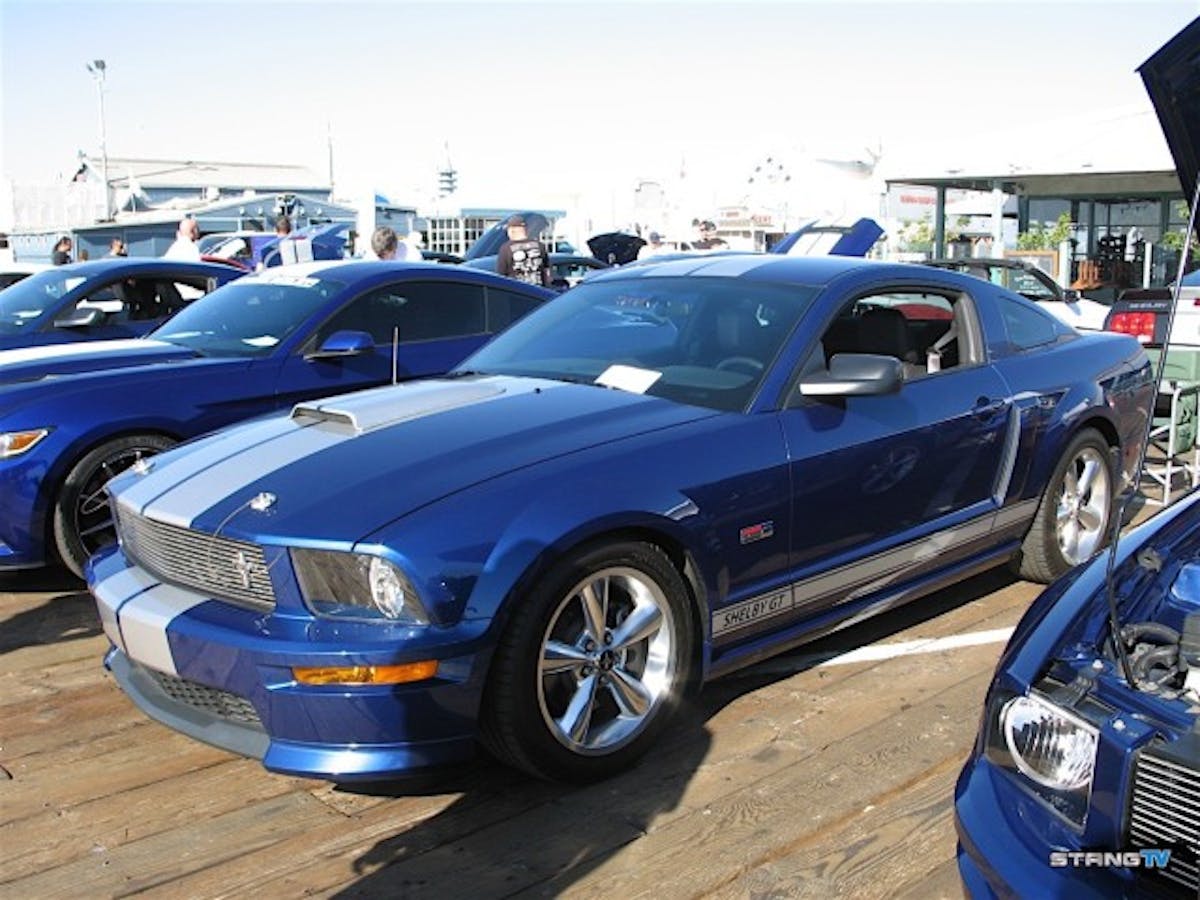 Our friend Mike Stewart owns this nearly-new 2007 Shelby GT. Mike is fan of both vintage and late-model Mustangs and Shelbys and in addition to this super-sano Vista Blue GT, his daily driver is a Torch Red 2006 Mustang GT. For the vintage side, Mike has a minty fresh 1970 Shelby GT500. With factory A/C and the requisite 428 Cobra Jet engine, it’s a looker with its original Calypso Coral finish.